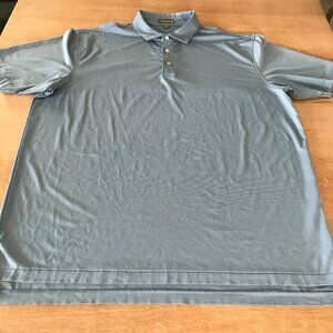 Peter Millar Summer Comfort Polo Shirt Men XXL Blue Striped Short Sleeve Golf